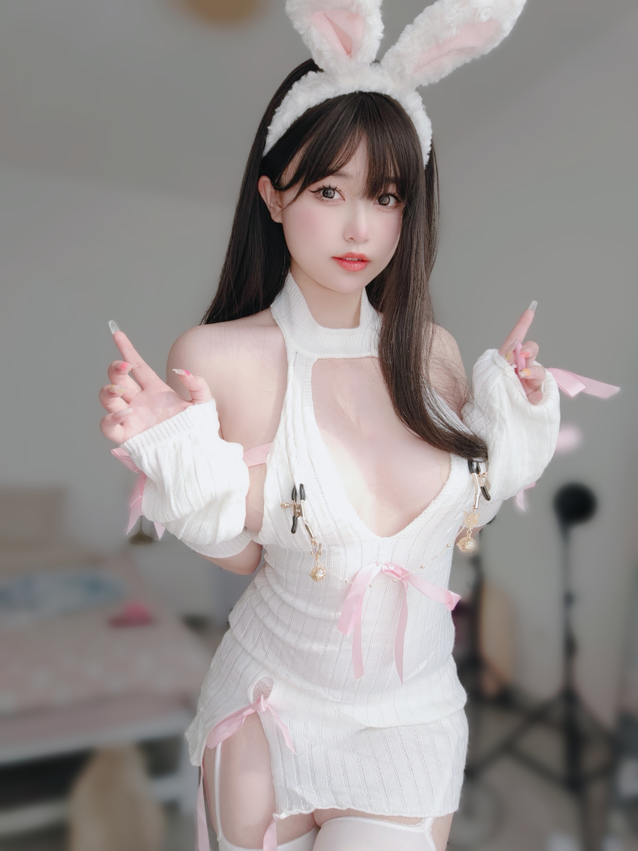 图片[1]-女主K – NO.019 白丝兔女郎[102P]-XikXak